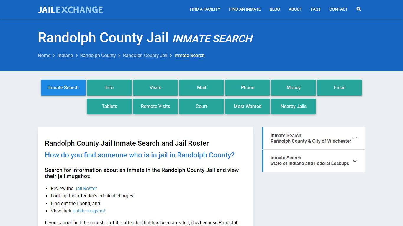 Inmate Search: Roster & Mugshots - Randolph County Jail, IN
