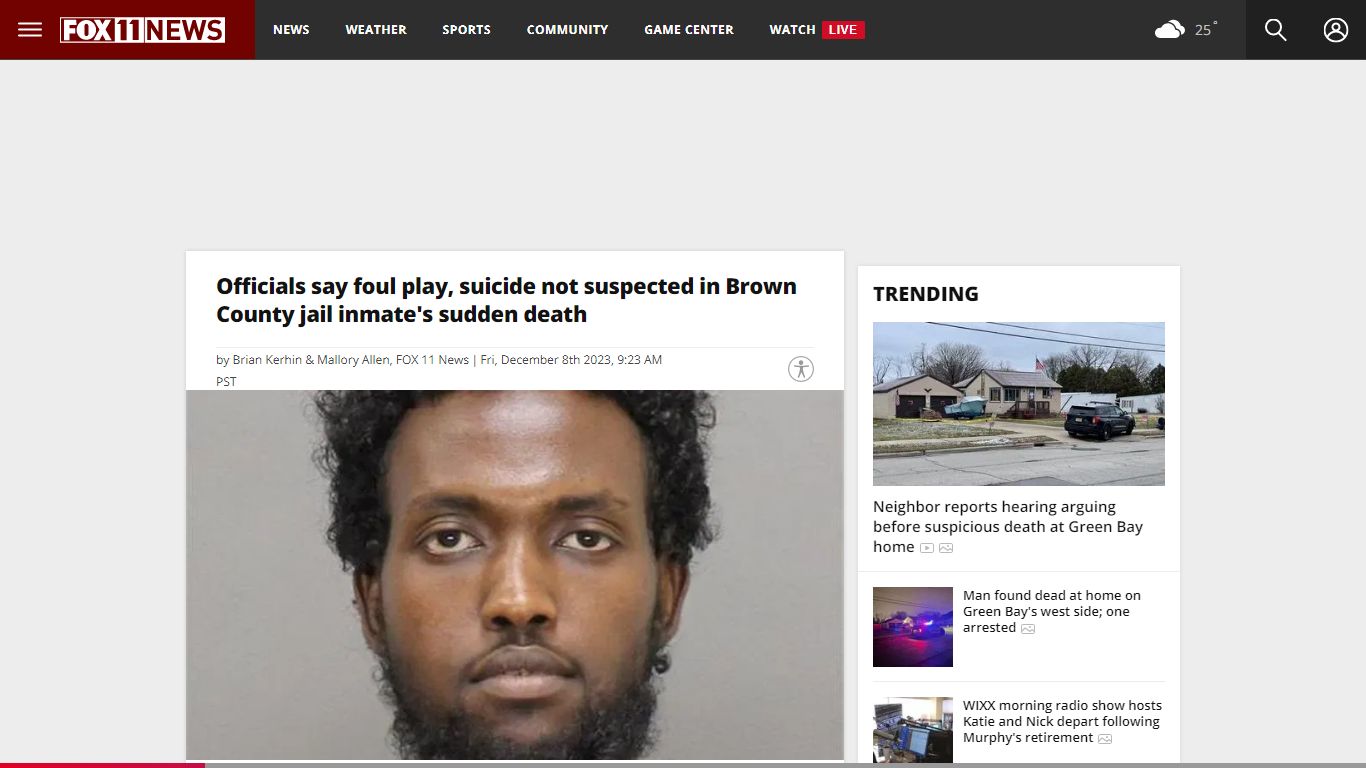 Probe begins on Brown County jail inmate's sudden death